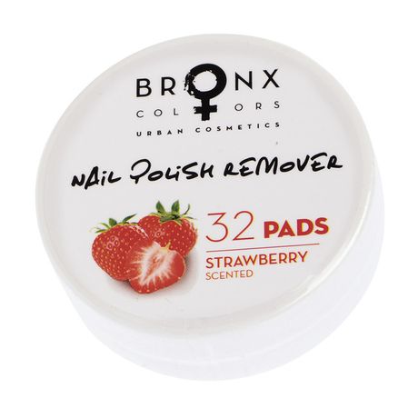 Bronx Colors Nail Polish Remover 32 Pads odlakovač, Strawberry