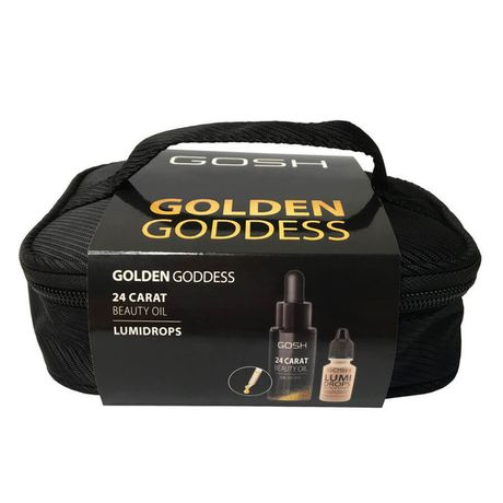 Gosh Gift Bag Golden Goddess kazeta, 24 Carat Beauty Oil + Lumi Drops