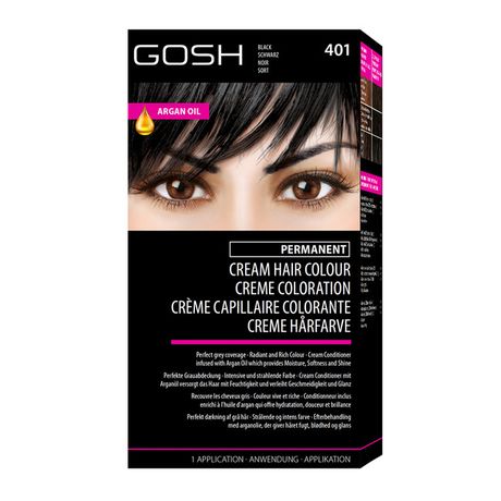 Gosh Professional Hair Colour farba na vlasy 145 ml, 401 Black Noir