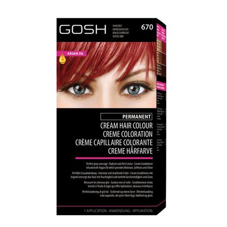 Gosh Professional Hair Colour farba na vlasy 145 ml, 670 Vivid Red