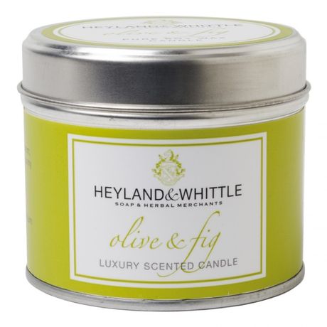 Heyland & Whittle Tin sviečka 180 g, Olive & Fig Candle