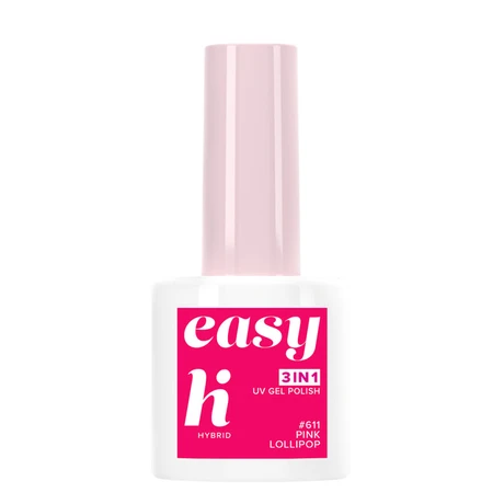Hi Hybrid Laky Easy 3v1 lak na nechty 5 ml, 611 Pink Lollipop