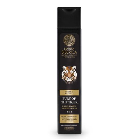 Natura Siberica Men šampón 250 ml, Energy Shampoo For Body And Hair Fury Of The Tiger