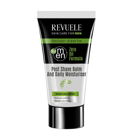 Revuele Men Care balzam 180 ml, Charcoal and Green Tea Post Shave Balm and Daily Moisturizer