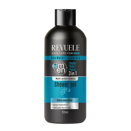 Revuele Men Care gél 300 ml, Sea Water and Minerals 3in1 Body, Hair, Face Shower Gel