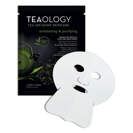 Teaology Green Tea maska 1 ks, Miracle Face and Neck Mask